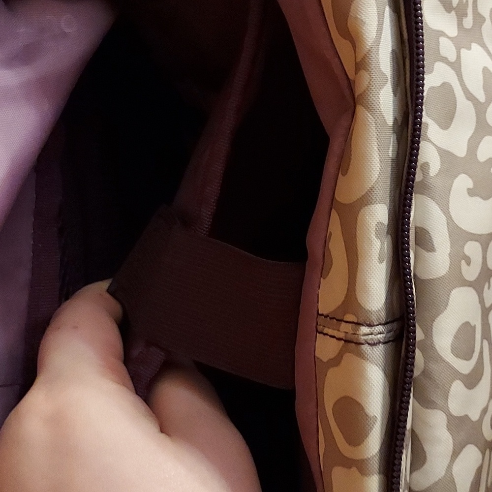 Thirty-One Leopard Print Backpack - Cream and Brown - Picture 10 of 13